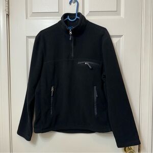 Gap 2006 Black 1/4 Zip Pullover Fleece Sweatshirt Unisex Size Small Mock Neck